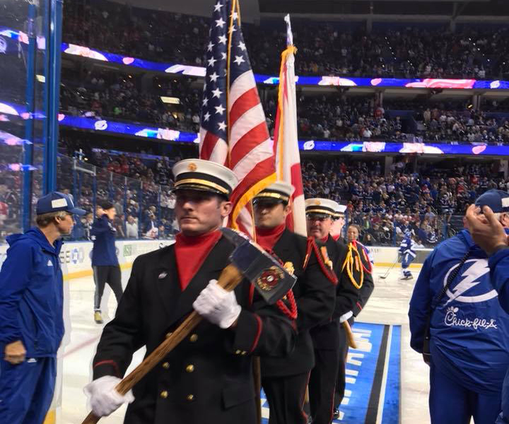 Honor Guard at the Lightning Hockey Game