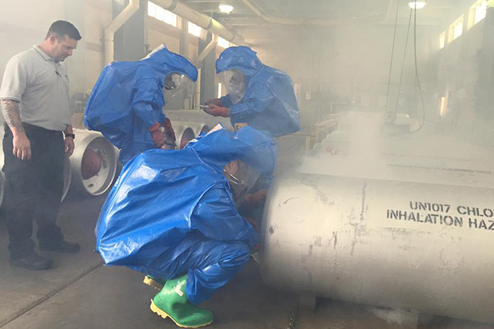 Hazmat Exercise with gaseous compound