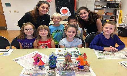 Kids making crafts