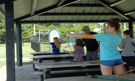 Youth archery class